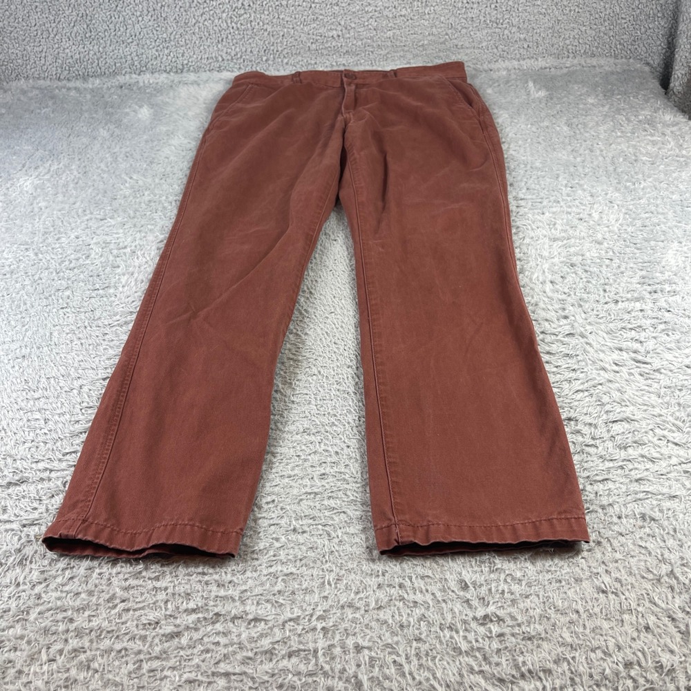 Gap Khakis Mens 32x30 Lived-In Slim Khaki Pants Rust Brown Terracotta Chinos
